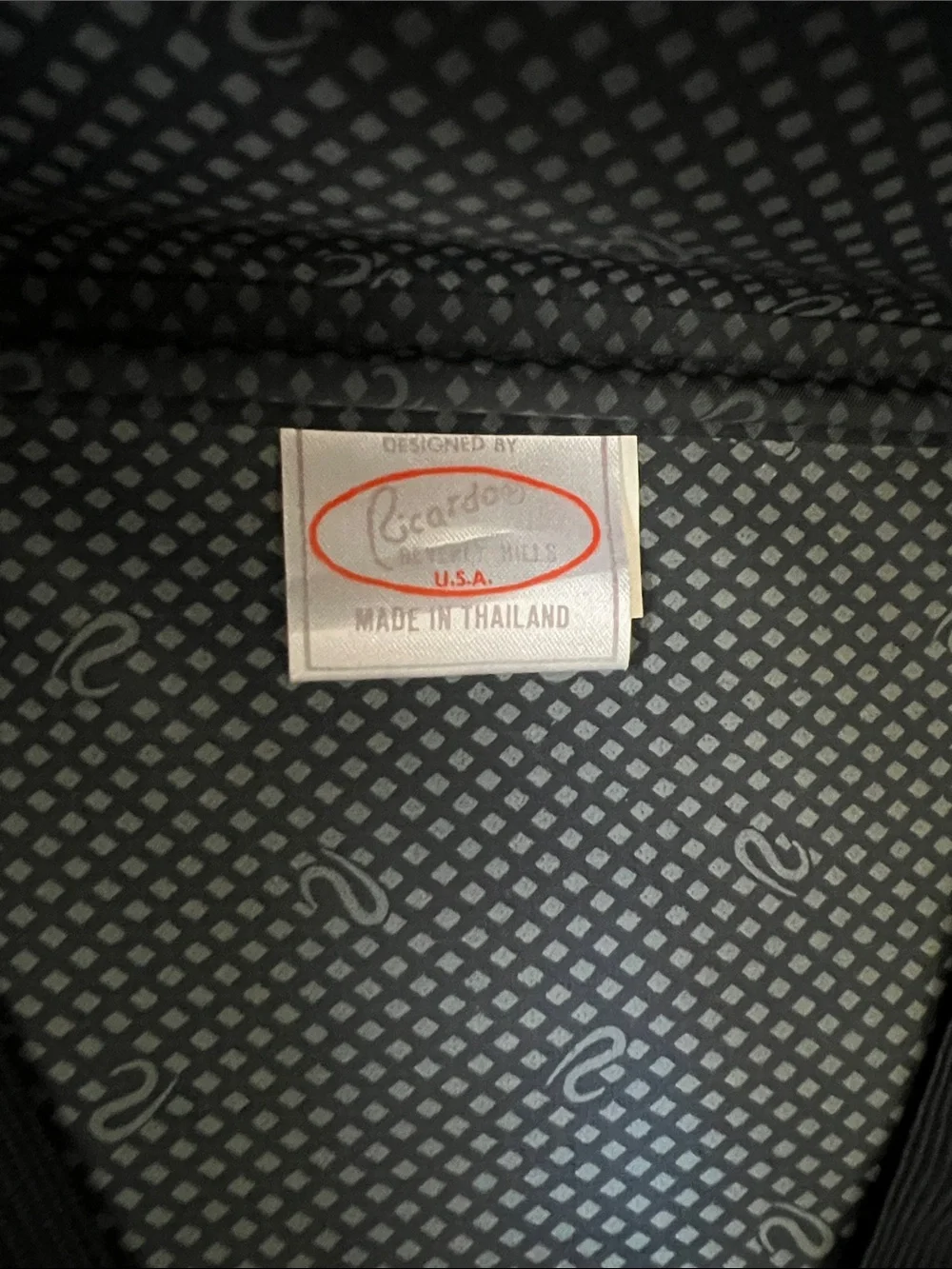 Ricardo Beverly Hills vintage 80s rolling carry-on luggage suitcase navy brown